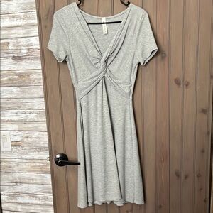 Vanilla Bay Gray V-Neck Midi Sundress